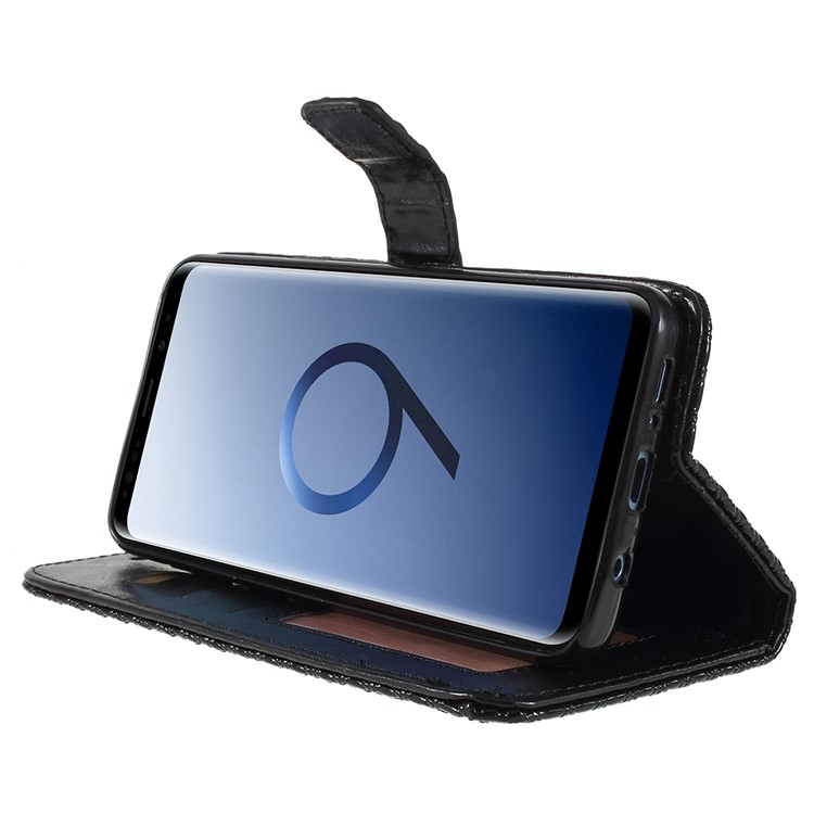 Rhombus Texture Magnetic Leather Stand Case for Samsung Galaxy S9 Plus G965A - Black-6