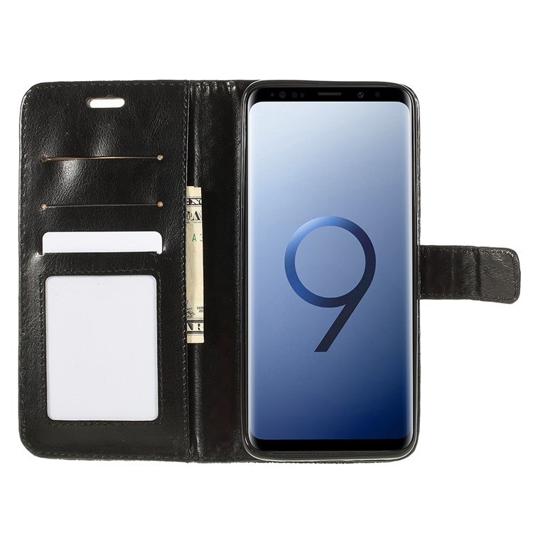Rhombus Texture Magnetic Leather Stand Case for Samsung Galaxy S9 Plus G965A - Black-8