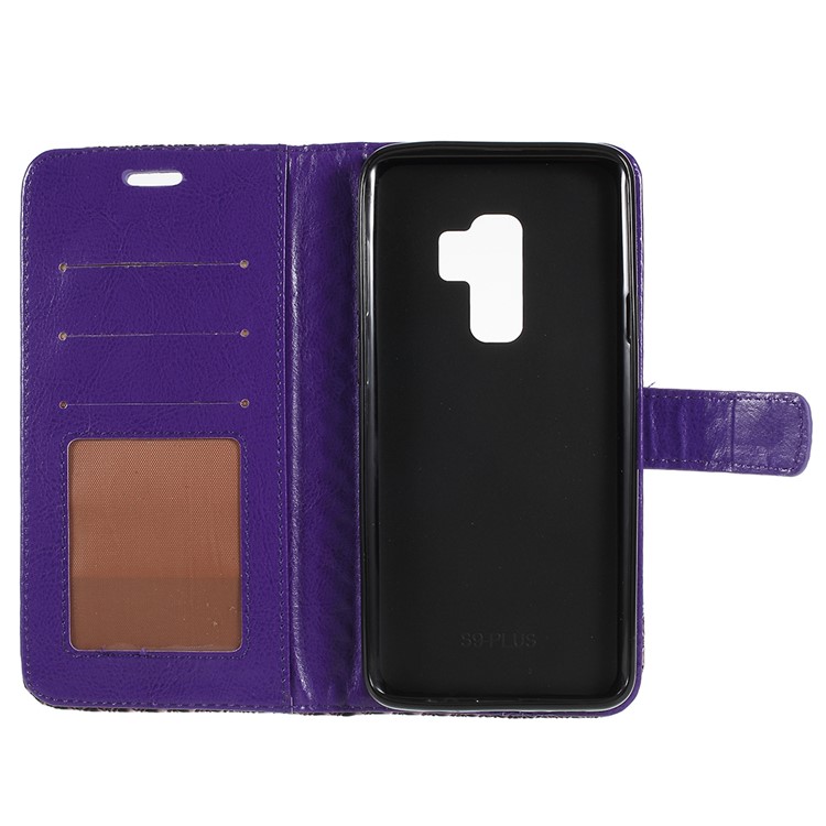 Rhombus Texture Magnetic Leather Phone Cover with Stand for Samsung Galaxy S9+ G965A - Purple-7