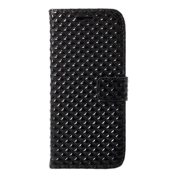 Rhombus Pattern Wallet Leather Stand Case for Samsung Galaxy S9 SM-G960 - Black-3