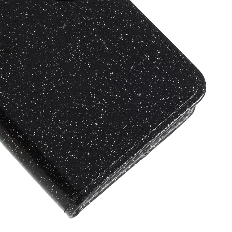 Flash Powder Leather Wallet Case with Stand for Samsung Galaxy S9+ G965 - Black-4