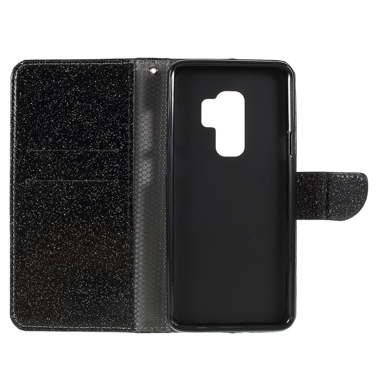 Flash Powder Leather Wallet Case with Stand for Samsung Galaxy S9+ G965 - Black-9