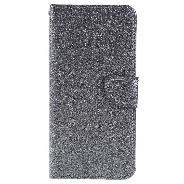 Flash Powder Leather Wallet Stand Mobile Case for Samsung Galaxy S9+ G965 - Grey-1
