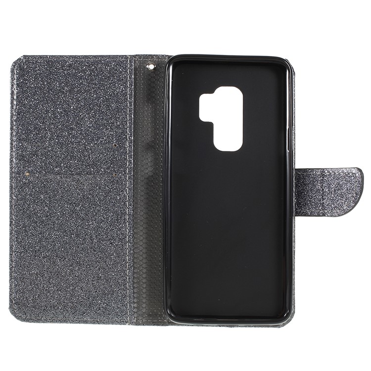 Flash Powder Leather Wallet Stand Mobile Case for Samsung Galaxy S9+ G965 - Grey-7