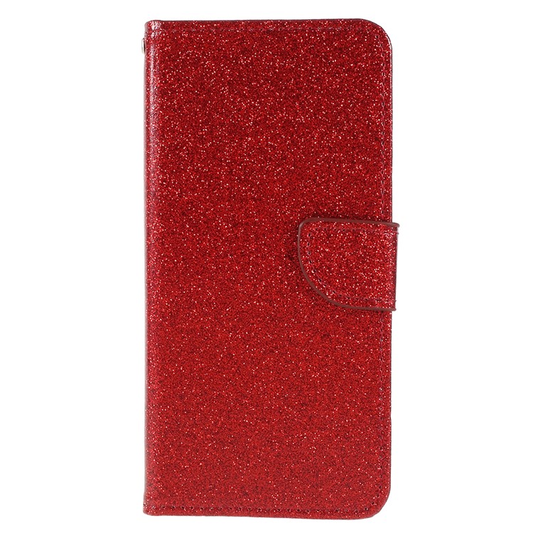 Flash Powder PU Leather Wallet Mobile Cover with Stand for Samsung Galaxy S9+ G965 - Red-1