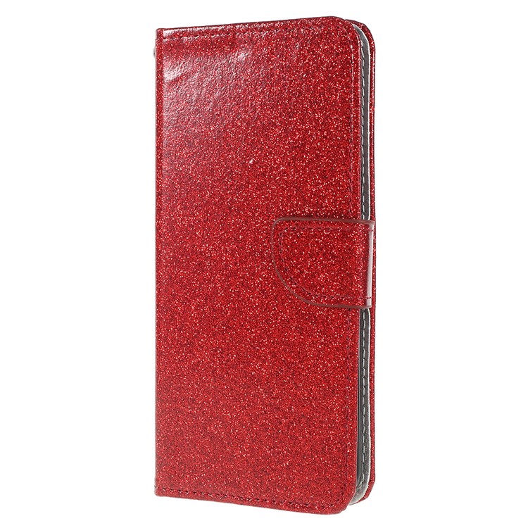Flash Powder PU Leather Wallet Mobile Cover with Stand for Samsung Galaxy S9+ G965 - Red-2