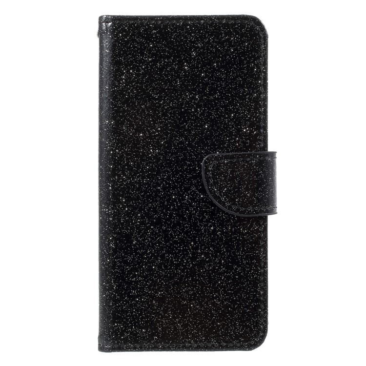 Glittery Powder Stand Leather Phone Cover for Samsung Galaxy S9 SM-G960 - Black-3