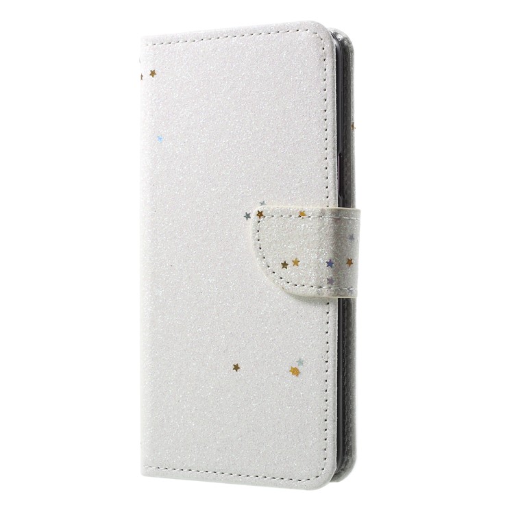 Glittery Powder Stand Leather Phone Case for Samsung Galaxy S9 SM-G960 - White-3