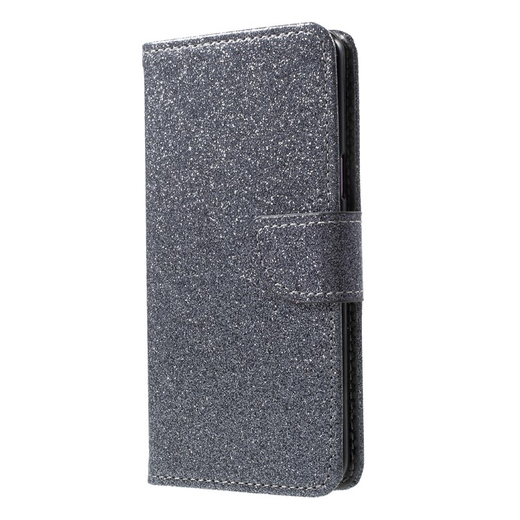 Glittery Powder Stand Leather Mobile Phone Cover for Samsung Galaxy S9 SM-G960 - Grey-3