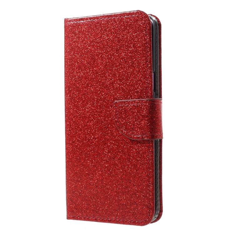 Glittery Powder Stand Leather Cell Phone Cover for Samsung Galaxy S9 SM-G960 - Red-3