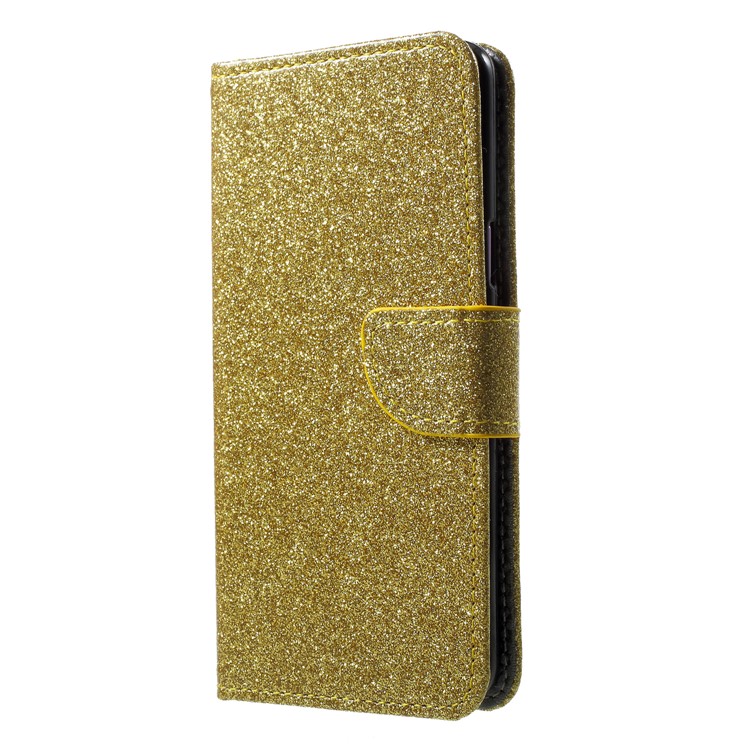 Glittery Powder Stand Leather Magnetic Phone Case for Samsung Galaxy S9 SM-G960 - Gold-3