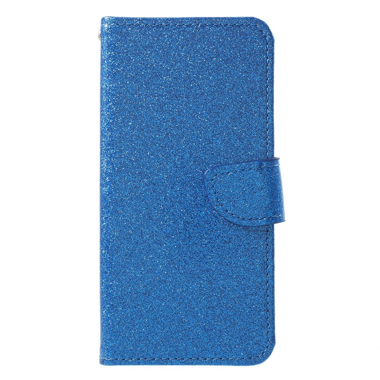 Glittery Powder Stand Leather Protective Cover for Samsung Galaxy S9 SM-G960 - Blue-1