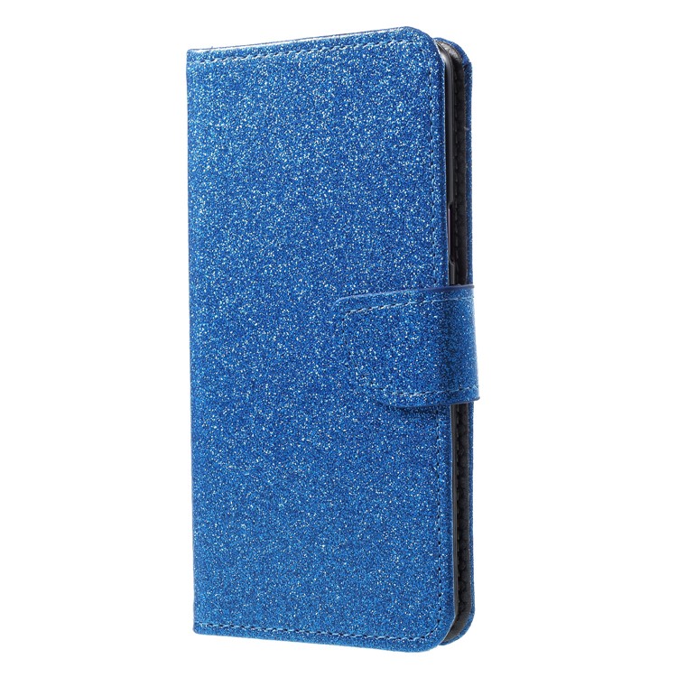 Glittery Powder Stand Leather Protective Cover for Samsung Galaxy S9 SM-G960 - Blue-3