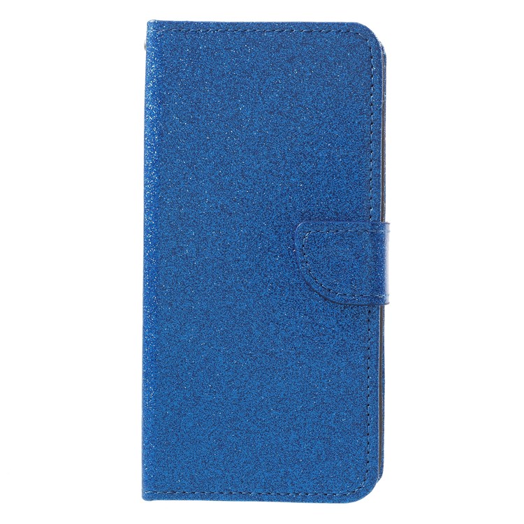 Flash Powder Stand Leather Wallet Case Cover for Samsung Galaxy A8 (2018) - Blue-1