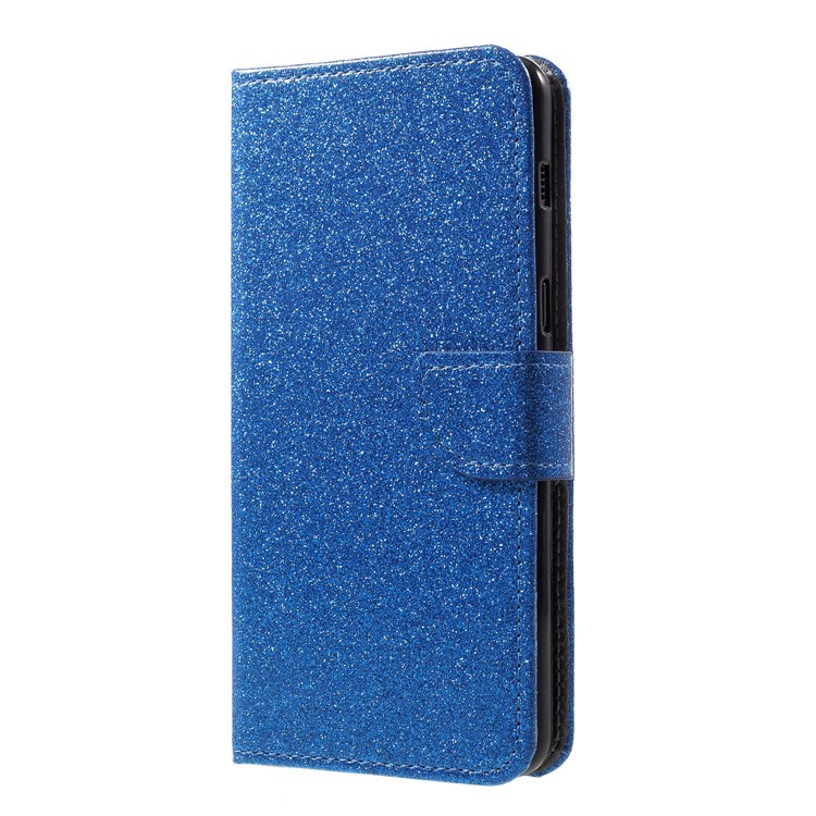 Flash Powder Stand Leather Wallet Case Cover for Samsung Galaxy A8 (2018) - Blue-3