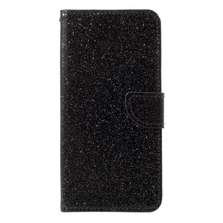 Flash Powder Leather Wallet Case for Samsung Galaxy A8+ (2018) - Black-3