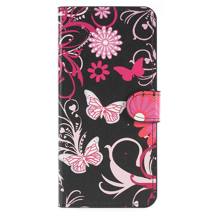 Pattern Printing Wallet Stand Leather Case for Samsung Galaxy S9+ G965 - Butterfly and Flower-3