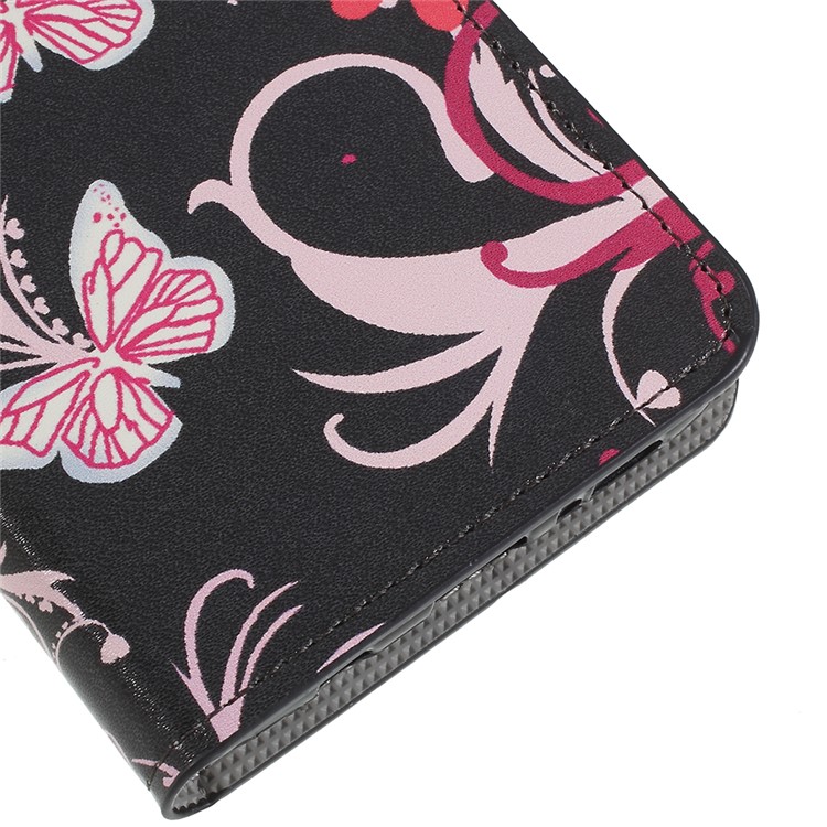 Pattern Printing Wallet Stand Leather Case for Samsung Galaxy S9+ G965 - Butterfly and Flower-4