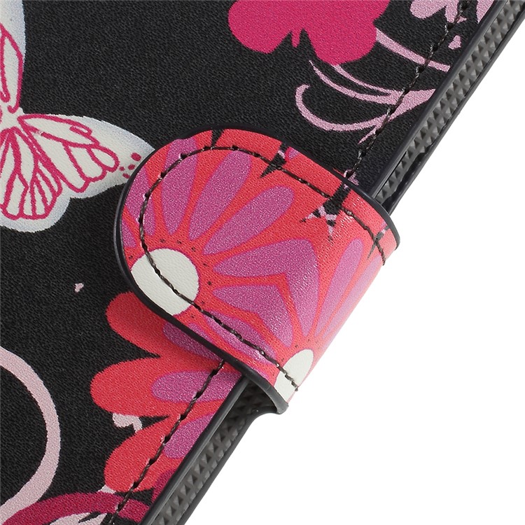 Pattern Printing Wallet Stand Leather Case for Samsung Galaxy S9+ G965 - Butterfly and Flower-6