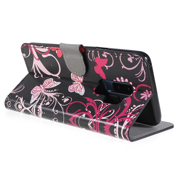 Pattern Printing Wallet Stand Leather Case for Samsung Galaxy S9+ G965 - Butterfly and Flower-9