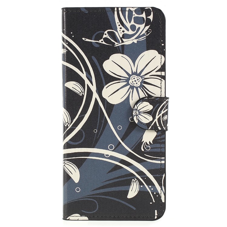 Pattern Printing Wallet Stand Leather Cover for Samsung Galaxy S9+ G965 - White Flower and Butterfly-1