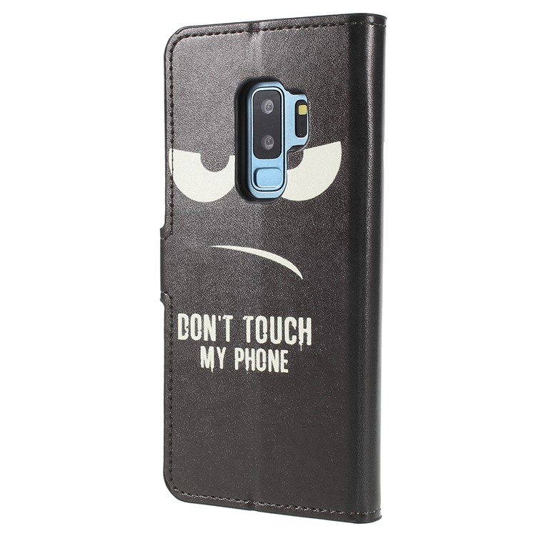 Pattern Printing Wallet Stand Leather Shell for Samsung Galaxy S9+ G965 - Do Not Touch My Phone-3