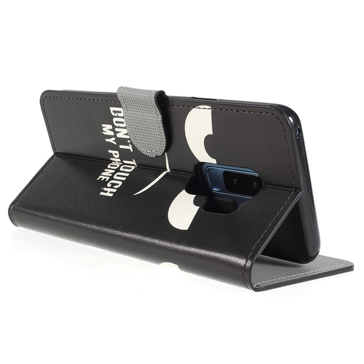 Pattern Printing Wallet Stand Leather Shell for Samsung Galaxy S9+ G965 - Do Not Touch My Phone-5