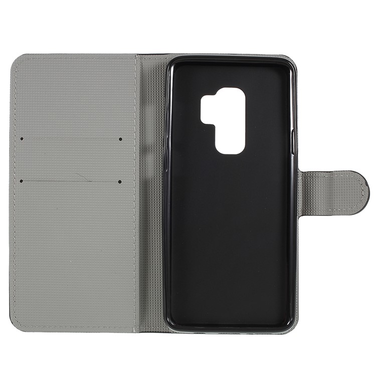 Pattern Printing Wallet Stand Leather Phone Case for Samsung Galaxy S9+ G965 - White Blooming Flower-7