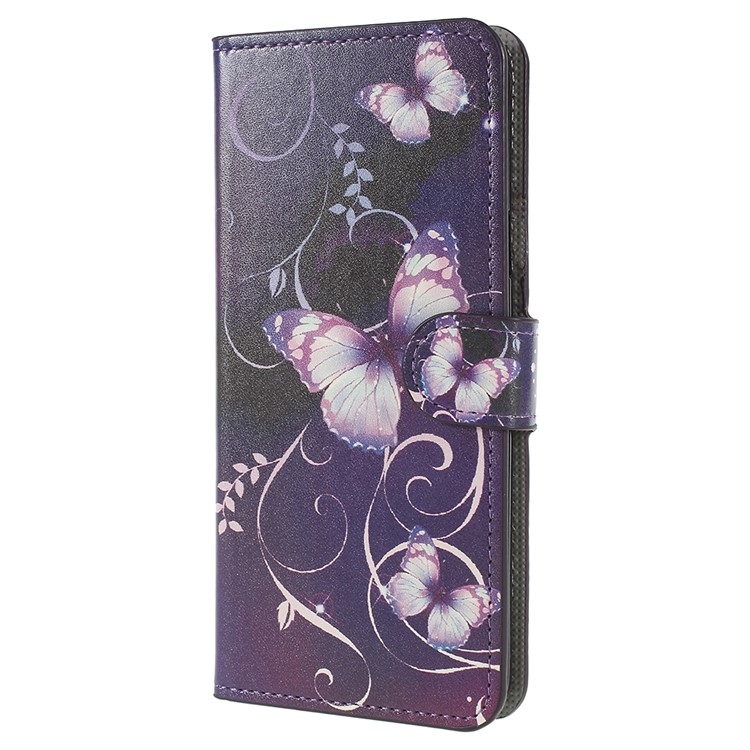 Pattern Printing Wallet Stand Leather Phone Shell for Samsung Galaxy S9+ G965 - Purple Butterfly-2