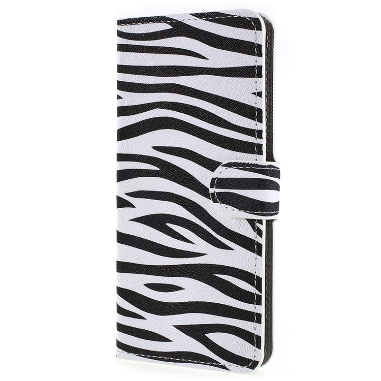 Pattern Printing Wallet Stand Leather Protector Cover for Samsung Galaxy S9+ G965 - Zebra Stripes-2