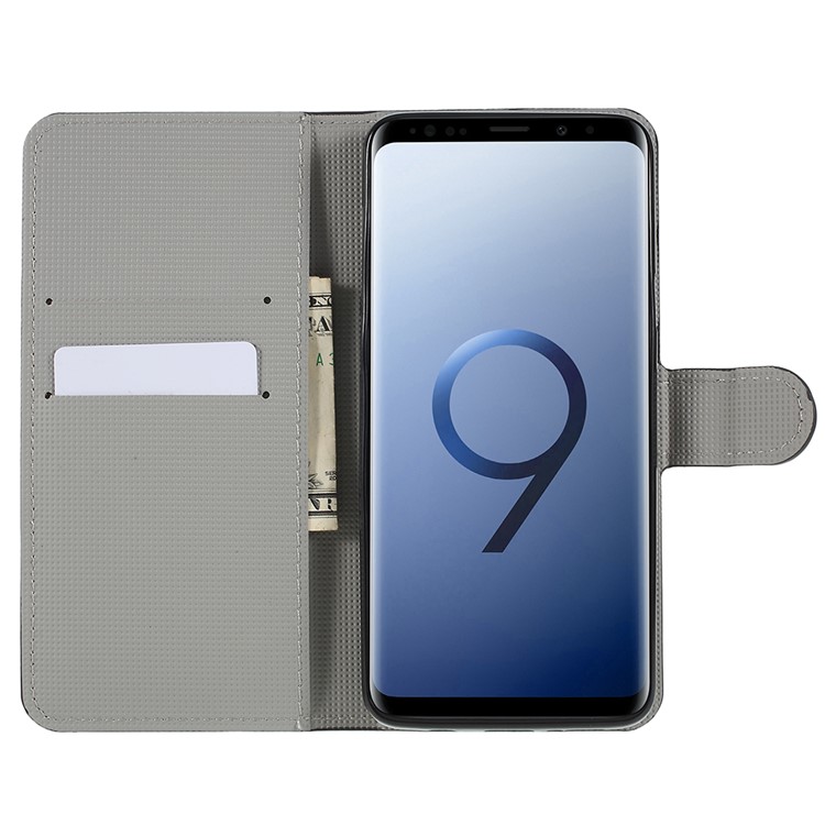 Pattern Printing Wallet Stand Leather Protector Cover for Samsung Galaxy S9+ G965 - Zebra Stripes-6