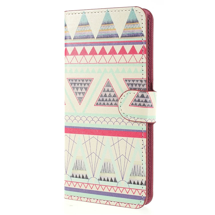 Pattern Printing Wallet Stand Leather Mobile Cover for Samsung Galaxy S9+ G965 - Tribal Triangle-2
