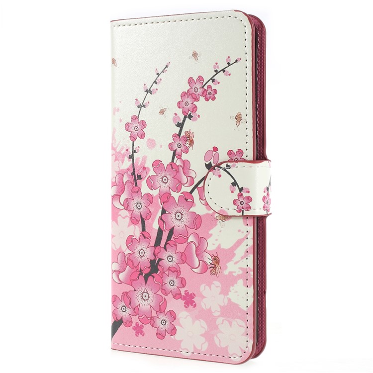 Pattern Printing Wallet Stand Leather Cellphone Cover Case for Samsung Galaxy S9+ G965 - Plum Blossom-2