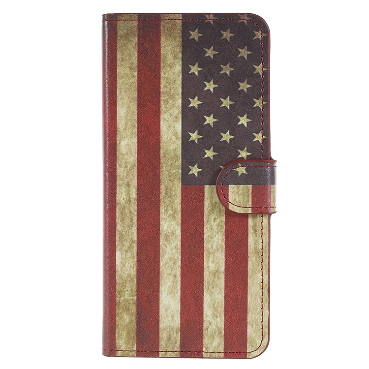 Pattern Printing Wallet Magnetic Leather Cover Case for Samsung Galaxy S9+ G965 - Vintage US Flag-1