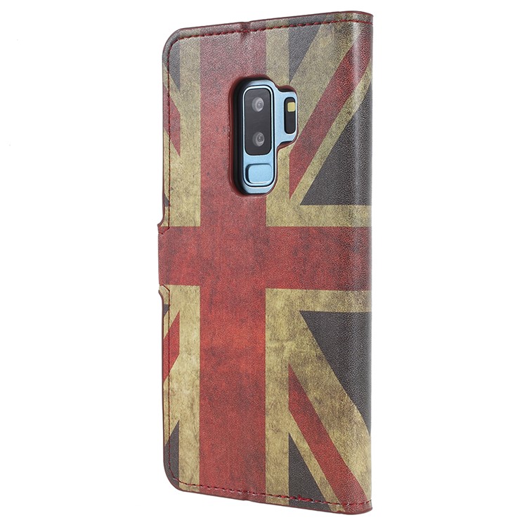Wallet Stand Patterned PU Leather Shell Case for Samsung Galaxy S9+ G965 - Retro UK Flag-3