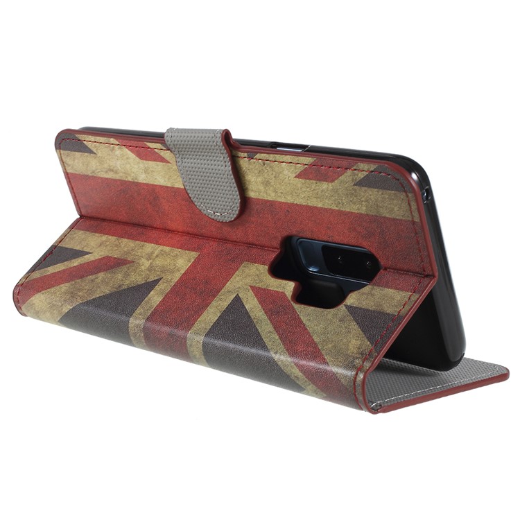 Wallet Stand Patterned PU Leather Shell Case for Samsung Galaxy S9+ G965 - Retro UK Flag-5