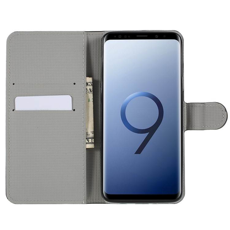 Pattern Printing Wallet Stand Leather Cover Shell for Samsung Galaxy S9+ G965 - Anchor and Sea-6