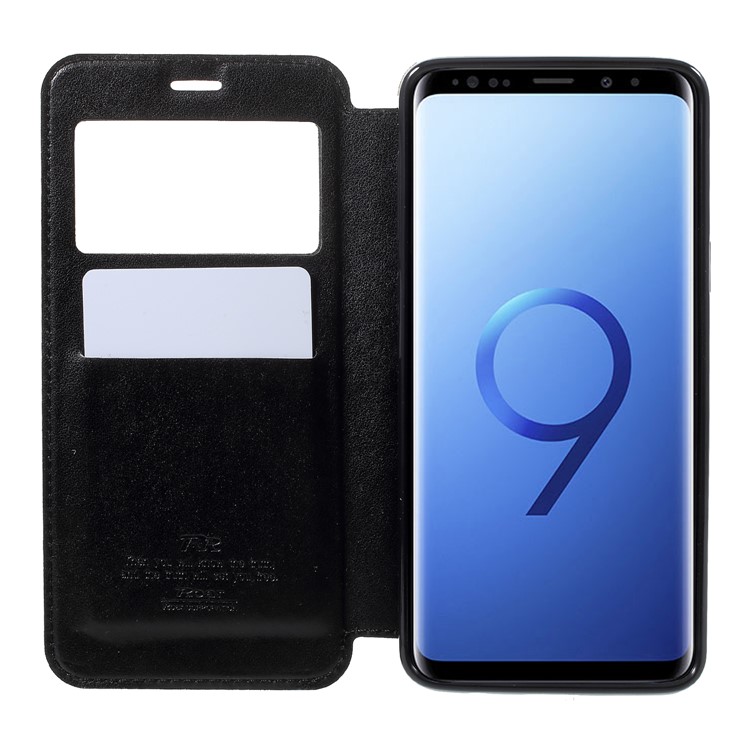 ROAR KOREA Noble Leather View Window Flip Stand Case for Samsung Galaxy S9 SM-G960 - Black-6