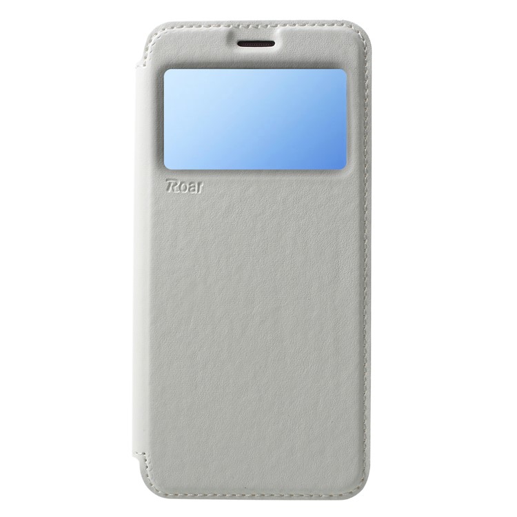 ROAR KOREA Noble Leather View Window Flip Cover with Stand for Samsung Galaxy S9 SM-G960 - White-1