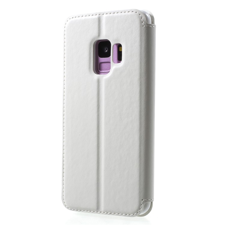 ROAR KOREA Noble Leather View Window Flip Cover with Stand for Samsung Galaxy S9 SM-G960 - White-2