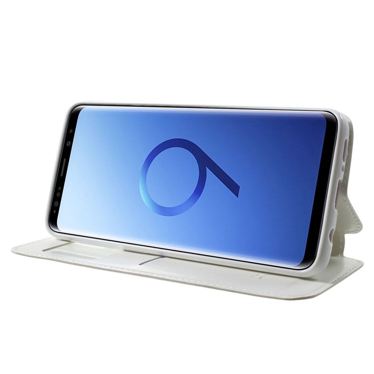 ROAR KOREA Noble Leather View Window Flip Cover with Stand for Samsung Galaxy S9 SM-G960 - White-4