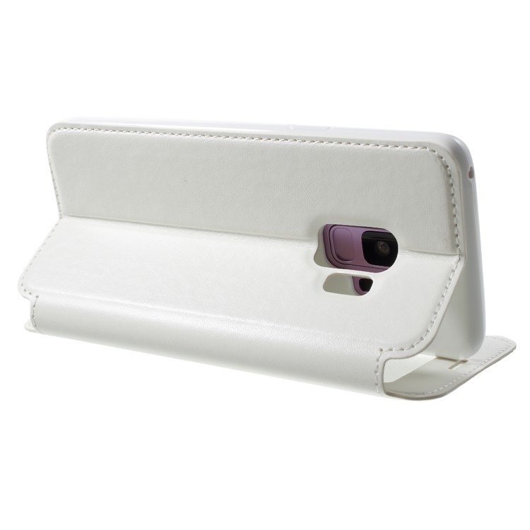 ROAR KOREA Noble Leather View Window Flip Cover with Stand for Samsung Galaxy S9 SM-G960 - White-5