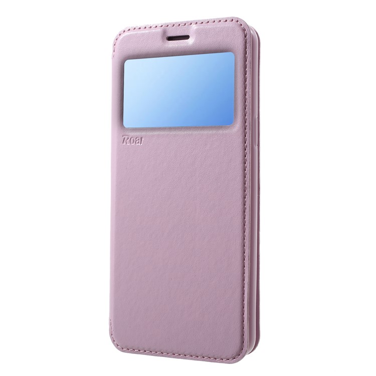 ROAR Magnetic Leather View Window Shell with Card Holder for Samsung Galaxy S9 SM-G960 - Pink-3