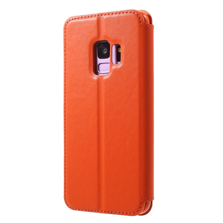 ROAR KOREA View Window Magnetic Card Slot Phone Shell for Samsung Galaxy S9 SM-G960 - Orange-2