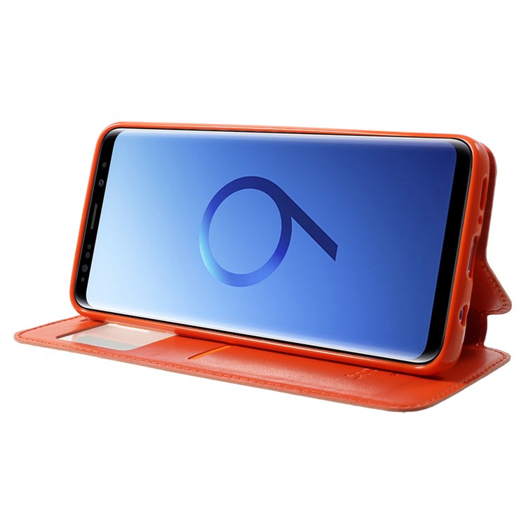 ROAR KOREA View Window Magnetic Card Slot Phone Shell for Samsung Galaxy S9 SM-G960 - Orange-4