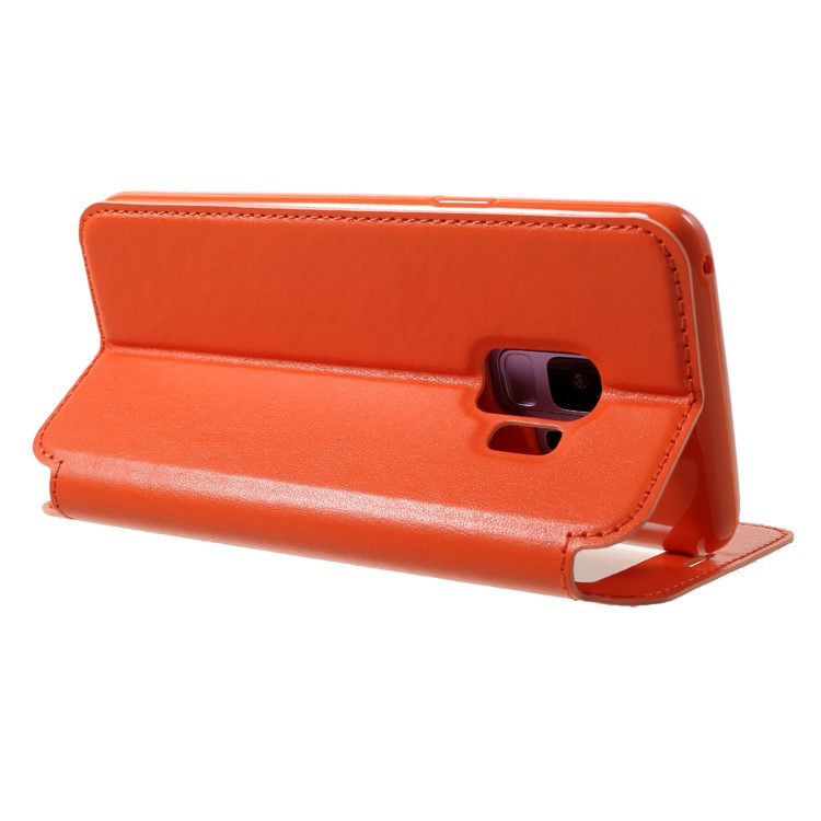 ROAR KOREA View Window Magnetic Card Slot Phone Shell for Samsung Galaxy S9 SM-G960 - Orange-5