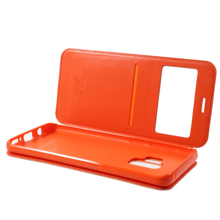 ROAR KOREA View Window Magnetic Card Slot Phone Shell for Samsung Galaxy S9 SM-G960 - Orange-6