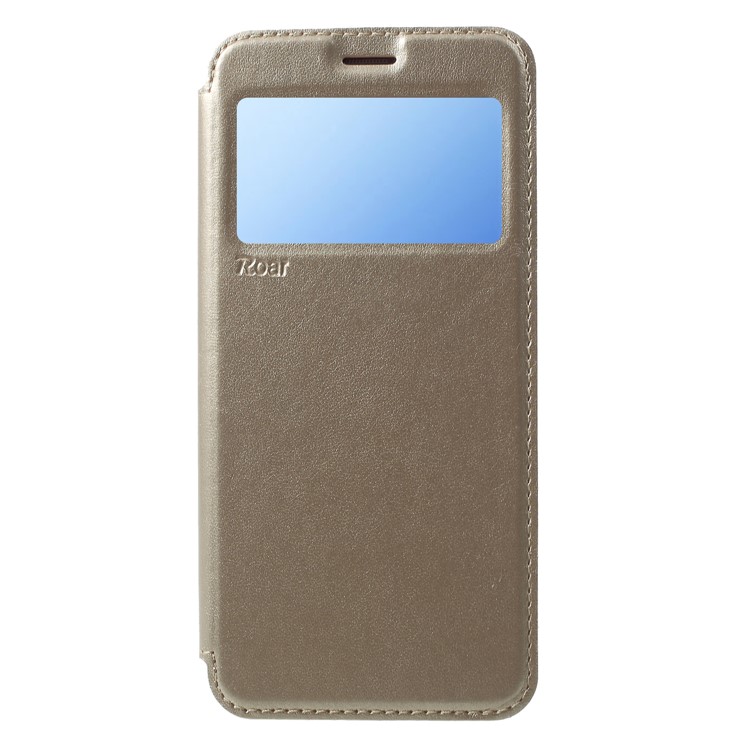 ROAR KOREA View Window Leather Phone Case Accessory for Samsung Galaxy S9 SM-G960 - Gold-1