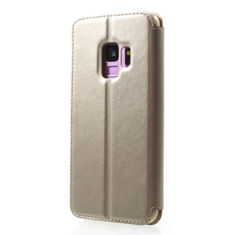 ROAR KOREA View Window Leather Phone Case Accessory for Samsung Galaxy S9 SM-G960 - Gold-2
