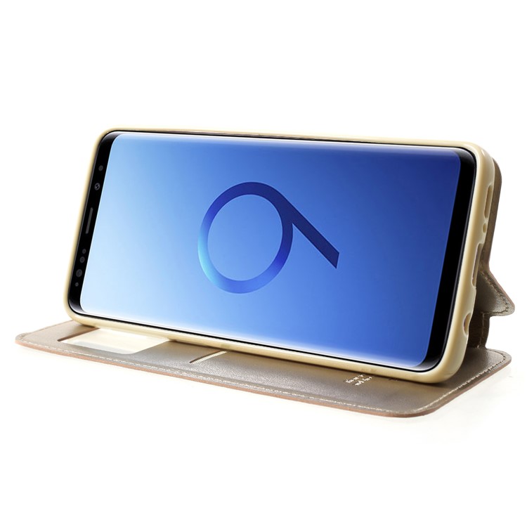 ROAR KOREA View Window Leather Phone Case Accessory for Samsung Galaxy S9 SM-G960 - Gold-4